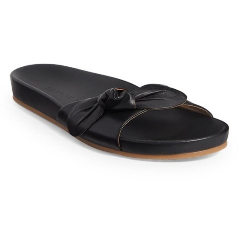 NIB Jack Rogers Dorothy Bow Leather Slide Sandals